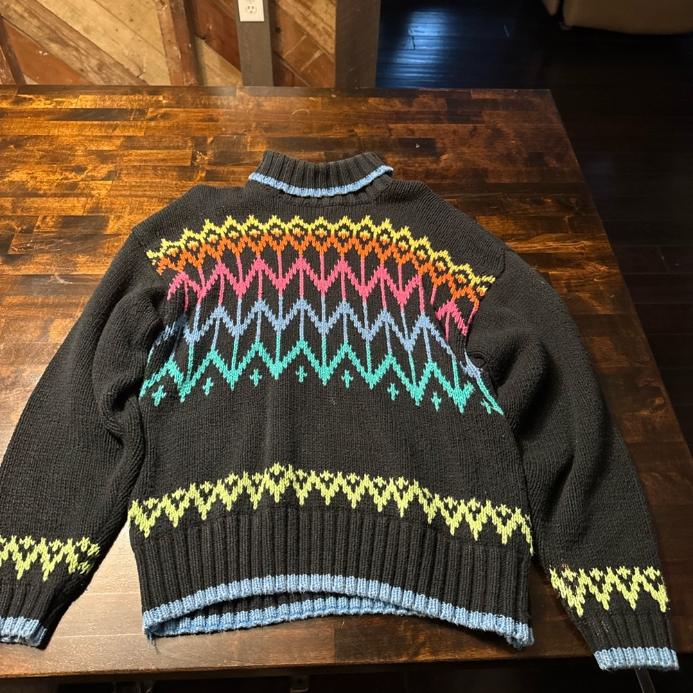 Vibrant Patterned Women's Turtleneck Sweater